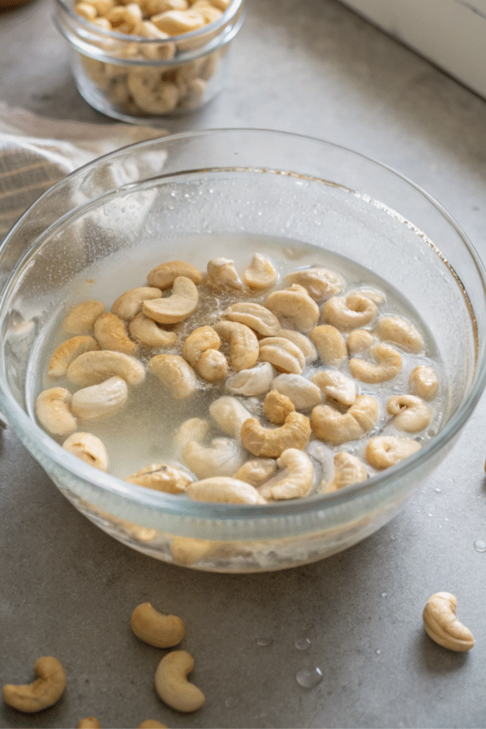 soak cashews raw matcha cheesecake