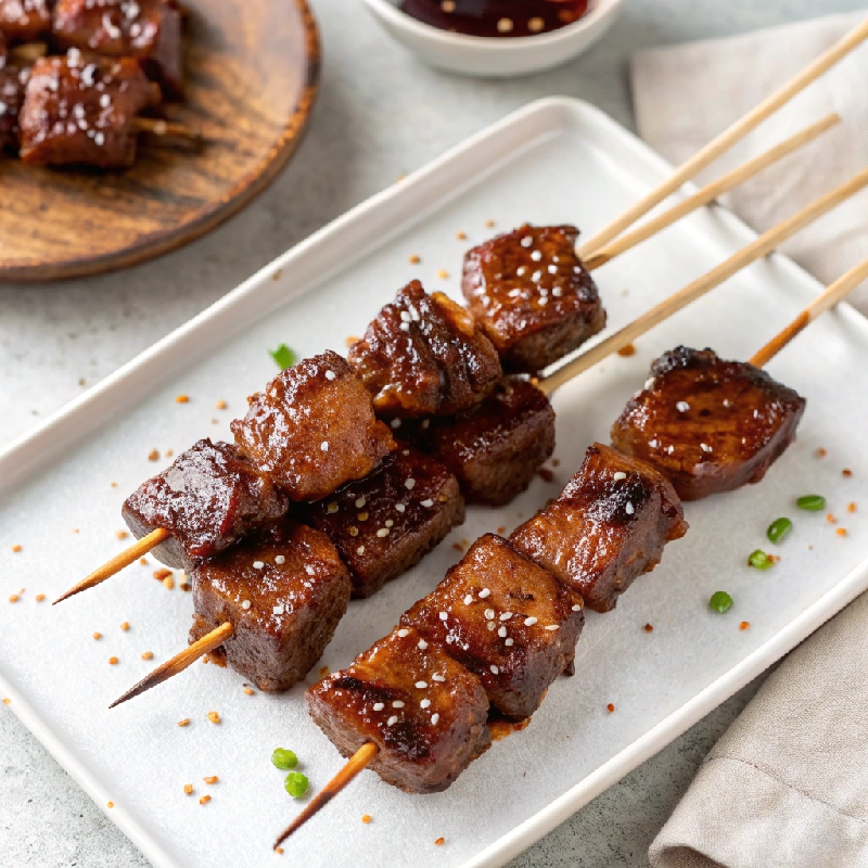 Beef Steak Skewers with Soy Glaze 1
