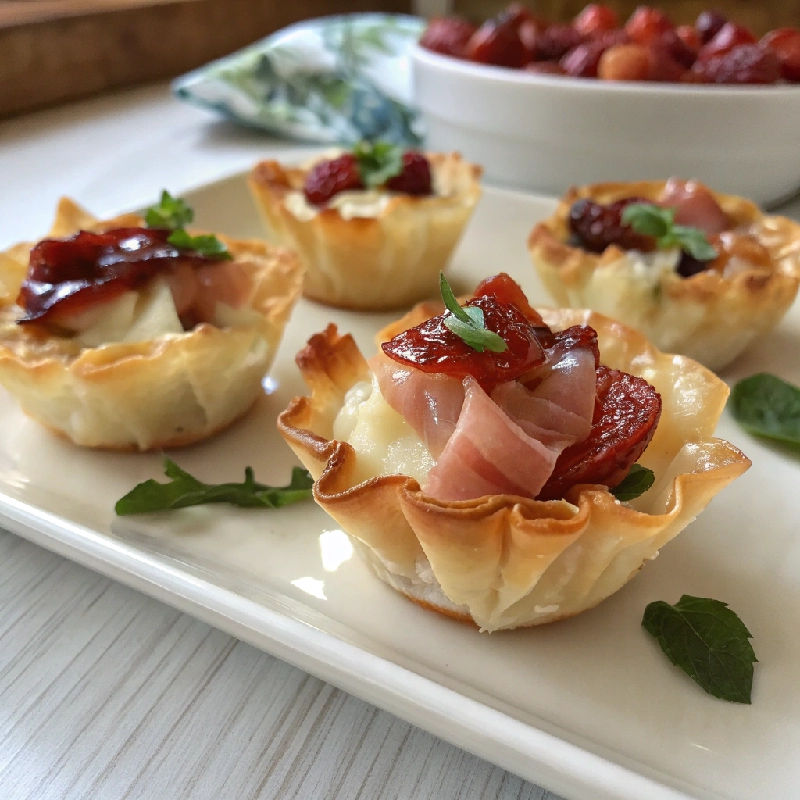 Brie Prosciutto Phyllo Cups 1