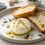 Burrata with Garlic Olive Oil Toasted Bread 1