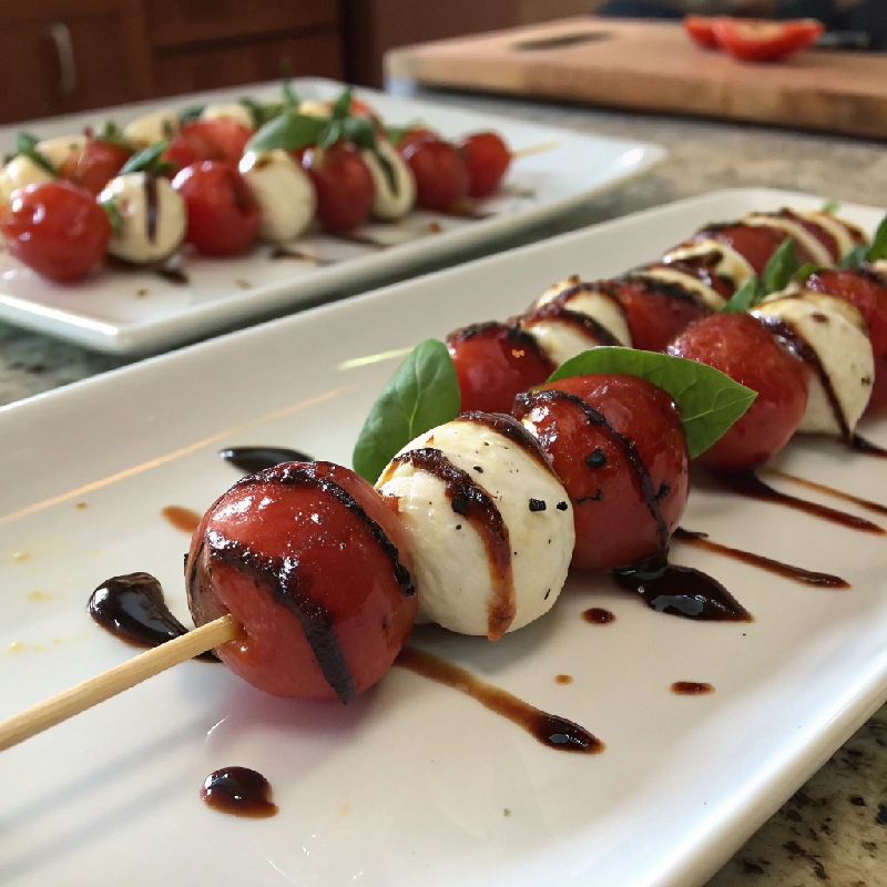 Caprese Skewers with Balsamic Drizzle 1