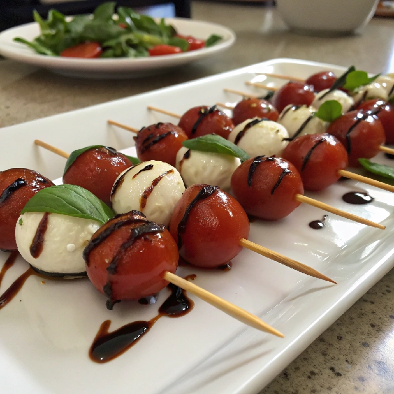 Caprese Skewers with Balsamic Drizzle 2