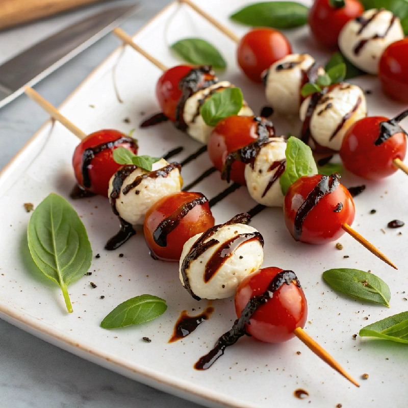 Caprese Skewers with Balsamic Glaze 1 2