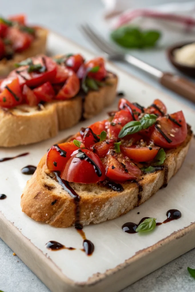 Classic Tomato Basil Bruschetta with Balsamic Glaze 2