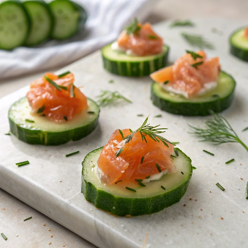Cucumber Bites with Smoked Salmon Dill 1