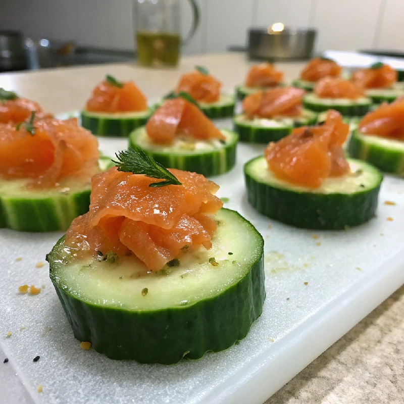 Cucumber Bites with Smoked Salmon Dill 2