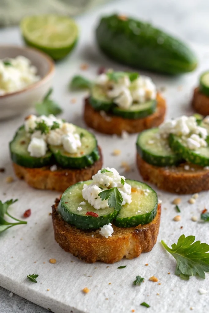 Cucumber Bruschetta Bites with Feta 1