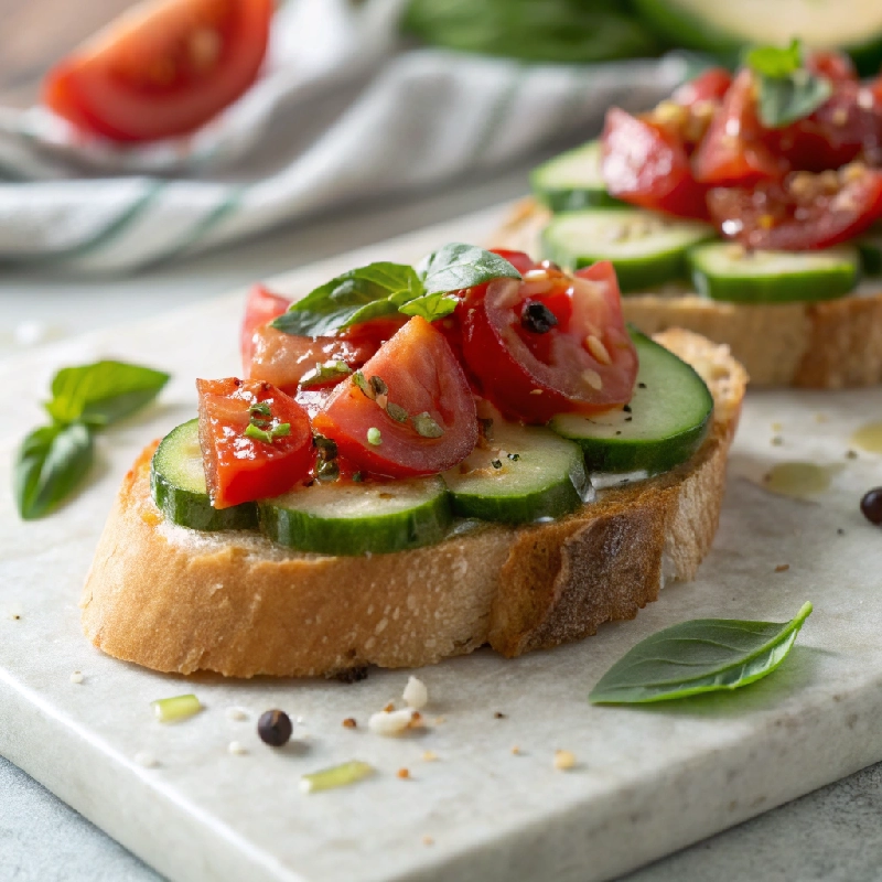 Cucumber Bruschetta with Tomato Basil 1