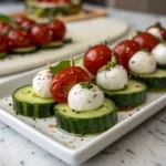 Cucumber Caprese Bites with Mozzarella Cherry Tomatoes 1