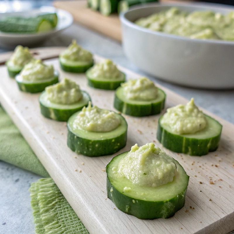 Cucumber Hummus Bites
