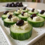 Greek Cucumber Bites with Feta Olives 1