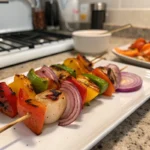Grilled Bell Pepper Onion Skewers 2