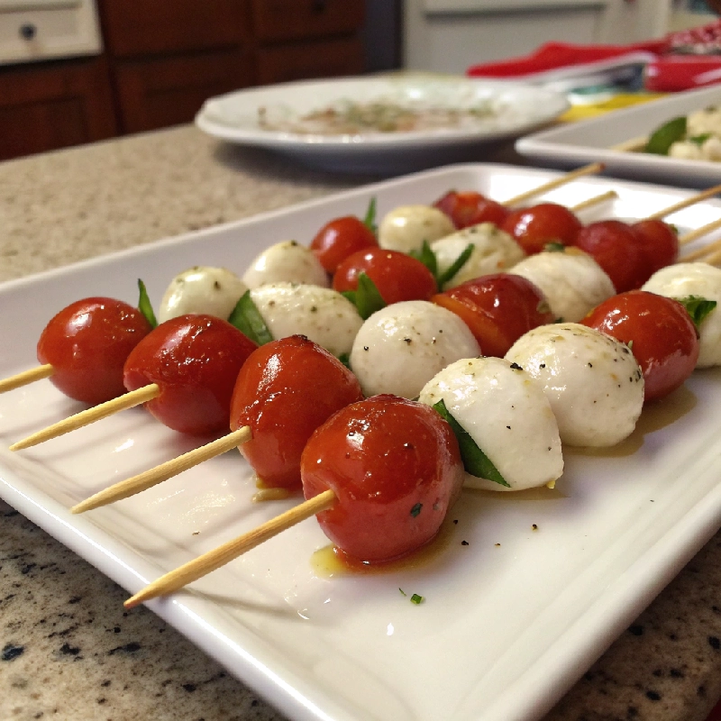 Grilled Caprese Skewers with Halloumi