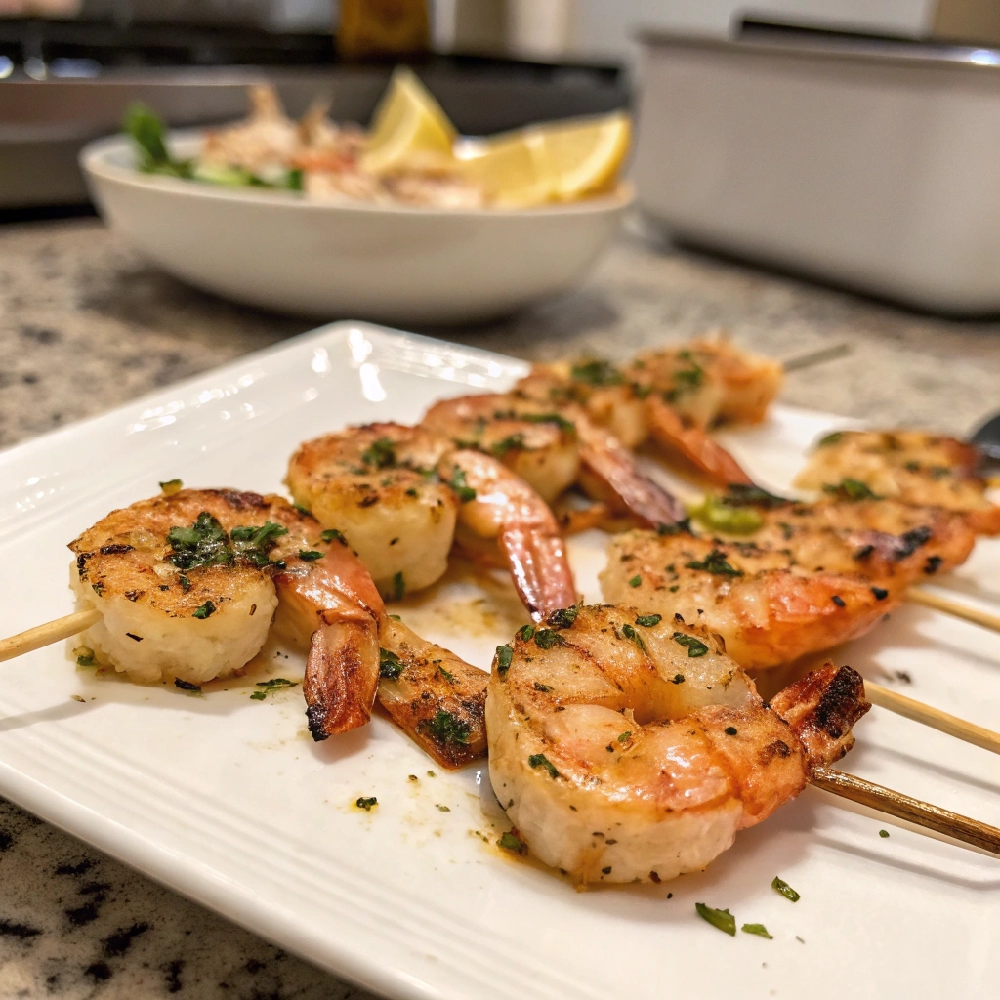 Grilled Shrimp Skewers with Garlic Butter