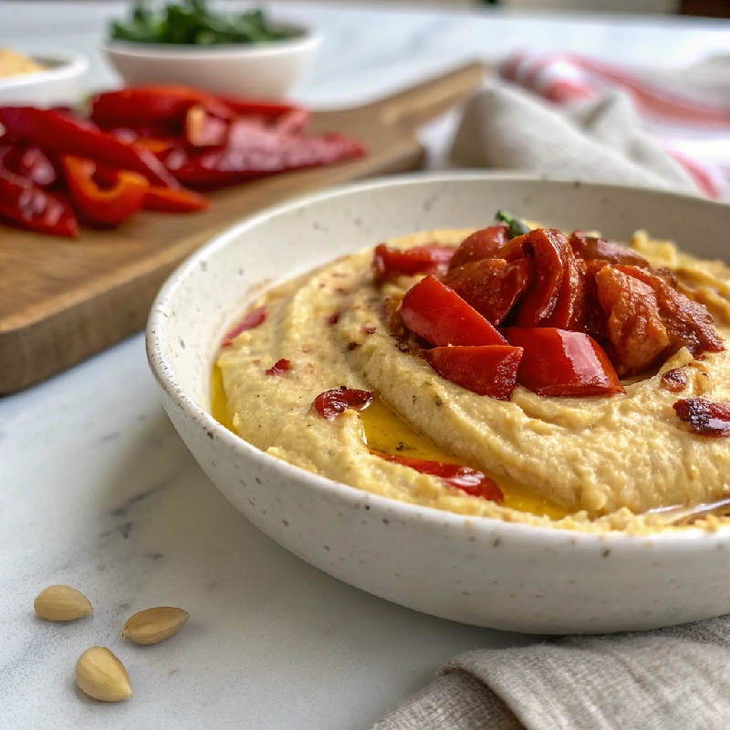 Hummus with Roasted Red Peppers 2