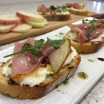 Pear Prosciutto Ricotta Crostini 2