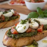 Pesto Bruschetta with Fresh Mozzarella 1