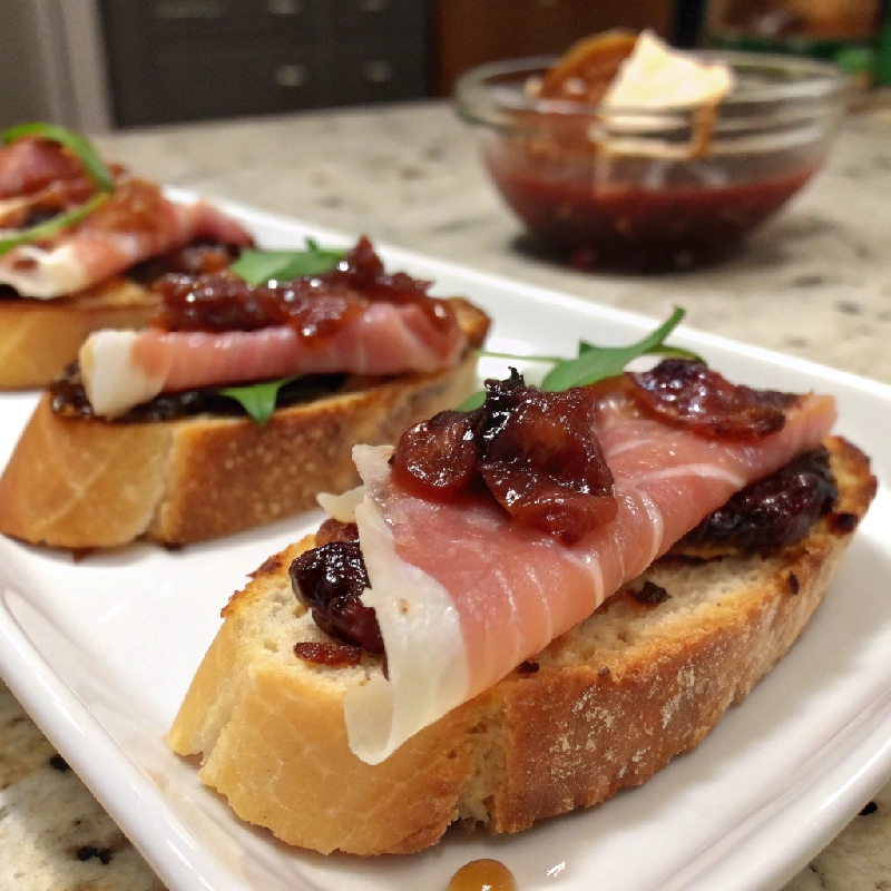 Prosciutto Fig Jam Crostini 1