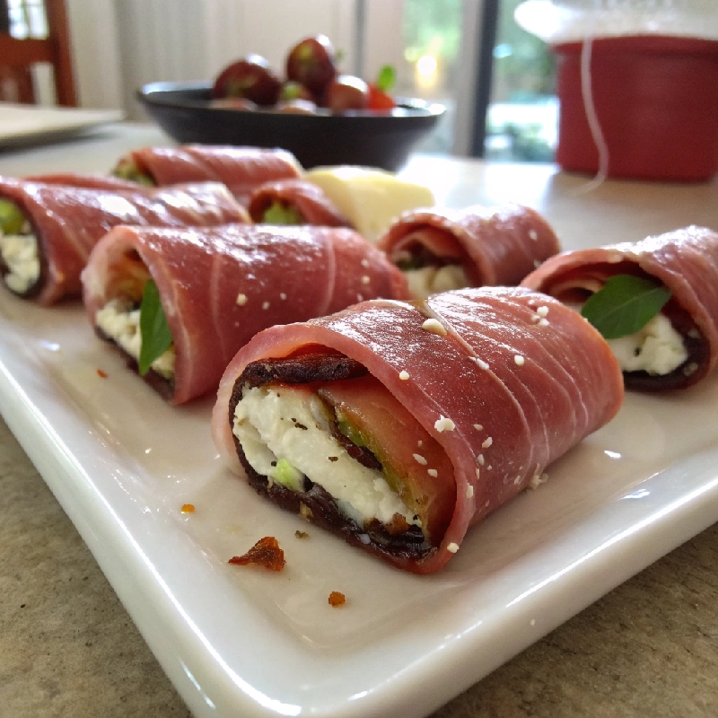 Prosciutto Rolls with Goat Cheese Fig 1