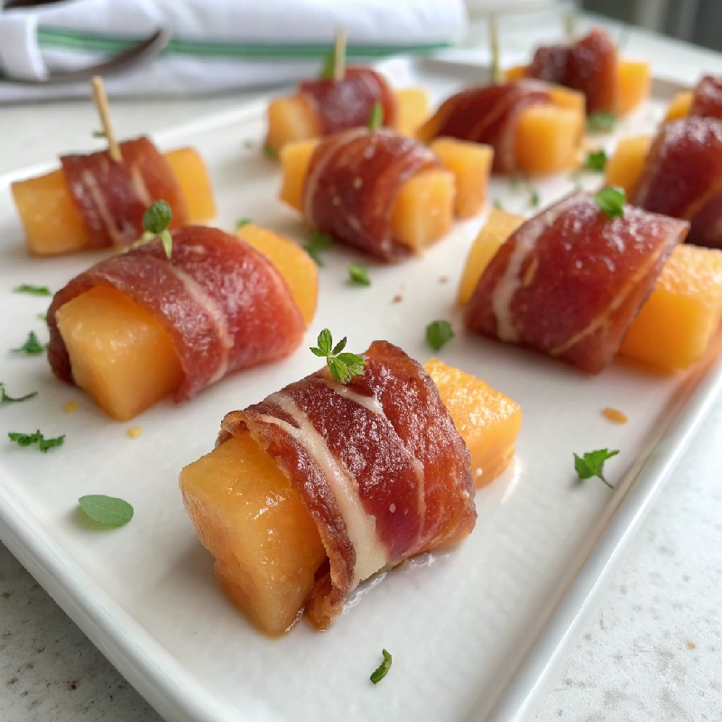Prosciutto Wrapped Cantaloupe Bites 2