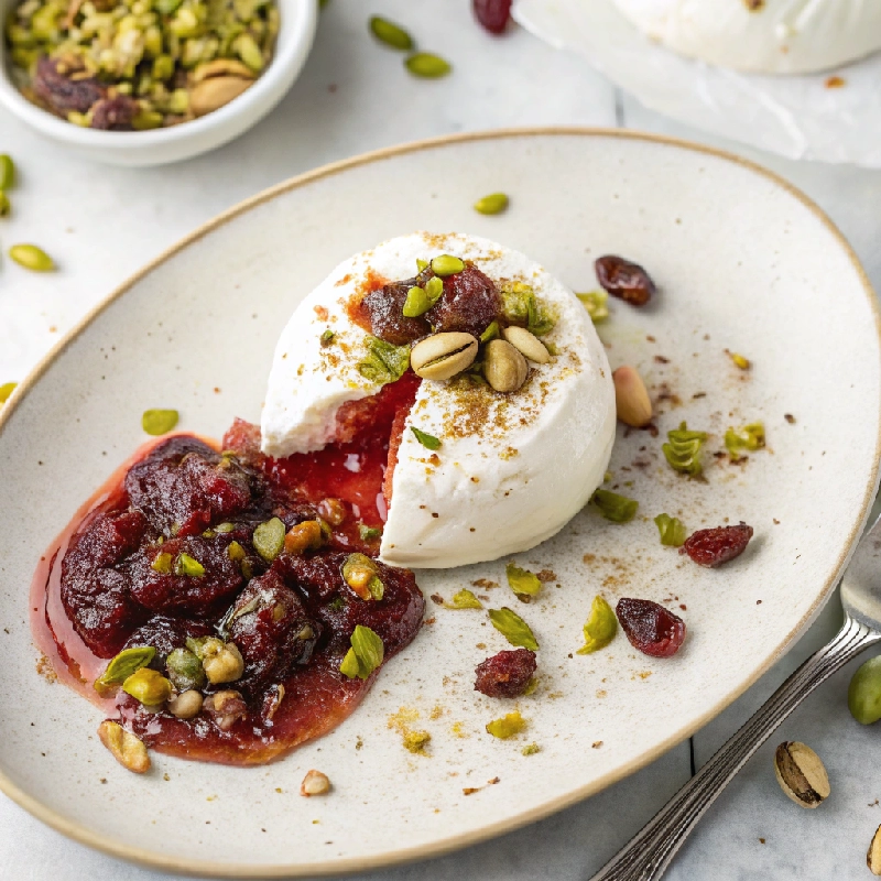Smashed Burrata with Jam Pistachios 1