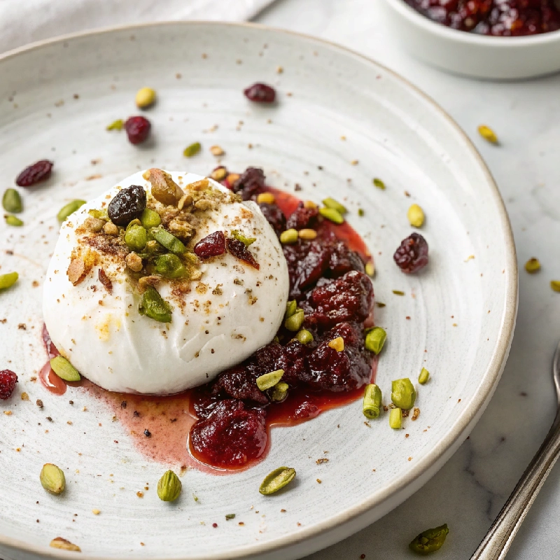 Smashed Burrata with Jam Pistachios 2