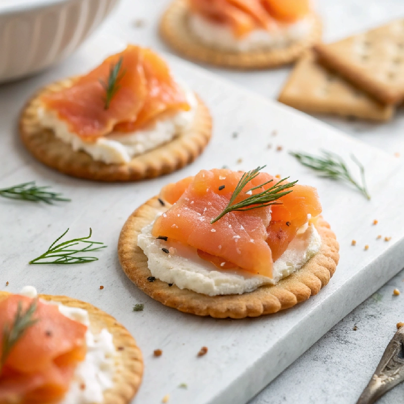 Smoked Salmon Cream Cheese Crackers 1