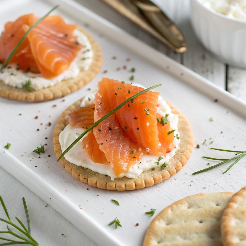 Smoked Salmon Cream Cheese Crackers 2