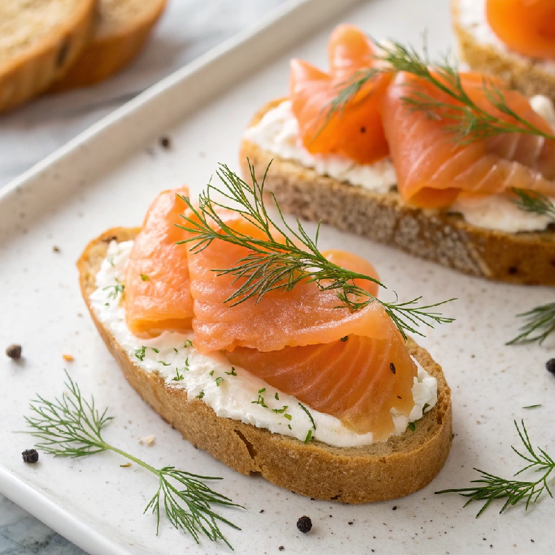Smoked Salmon Crostini with Dill 1