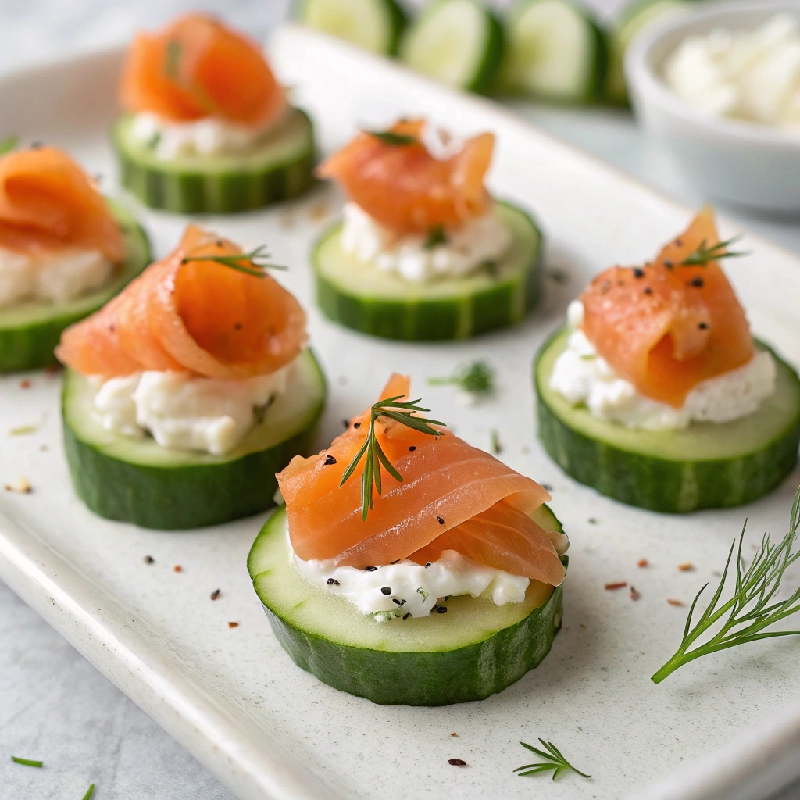 Smoked Salmon Cucumber Bites with Cream Cheese 2