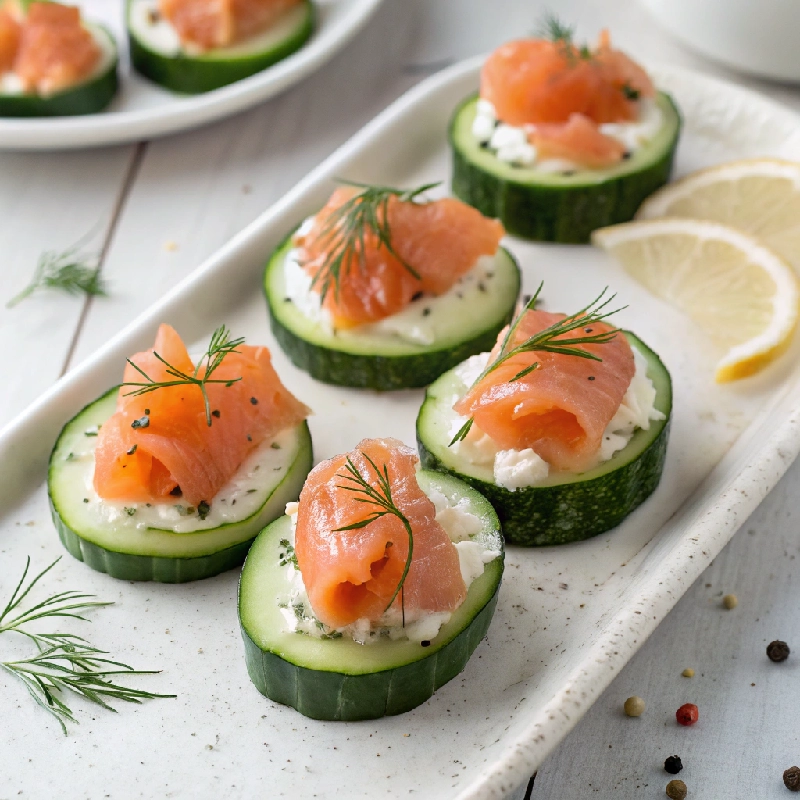 Smoked Salmon Stuffed Cucumber Cups 1