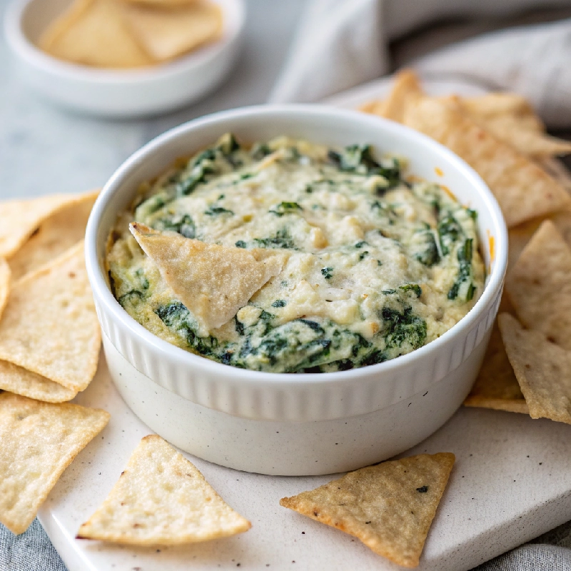 Spinach Artichoke Dip with Tortilla Chips 2