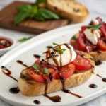Tomato Burrata Bruschetta with Balsamic Glaze 1