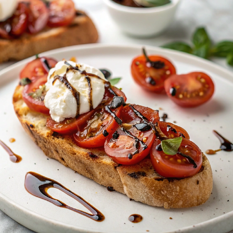 Tomato Burrata Bruschetta with Balsamic Glaze 2