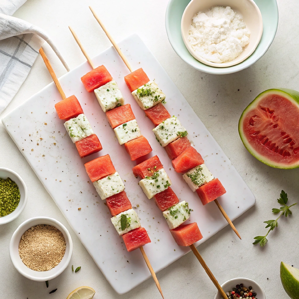 Watermelon Feta Skewers