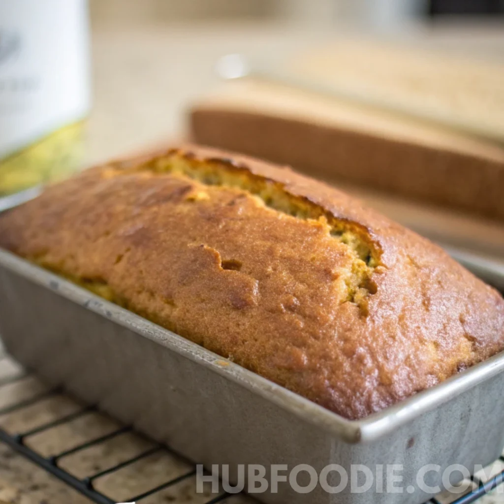 Squash Bread Recipe 23 Freshly baked squash bread loaf cooling in the pan.
