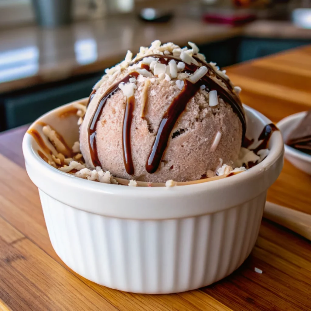 Chocolate Coconut Ice Cream Vegan 21 Chocolate Coconut Ice Cream Vegan in ramekin with drizzle