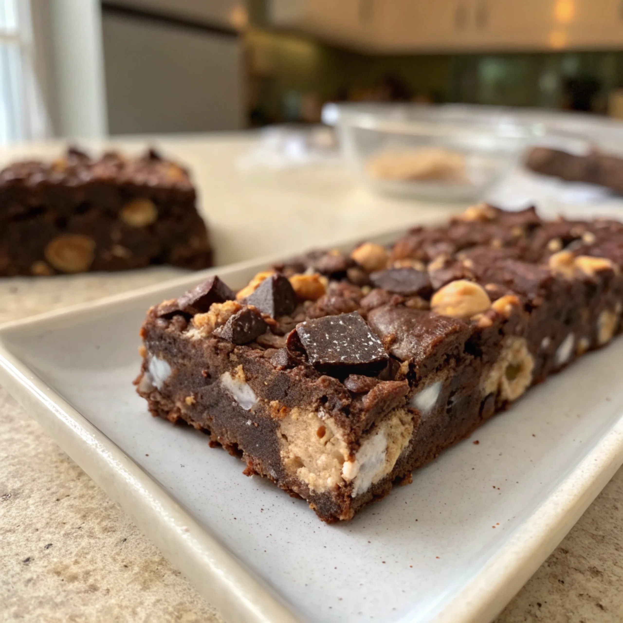 Dairy-free rocky road ice cream bar with nuts and chocolate chunks