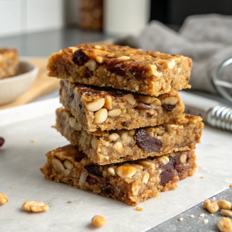 Fruit Granola Bars Recipe with oats and dried fruit