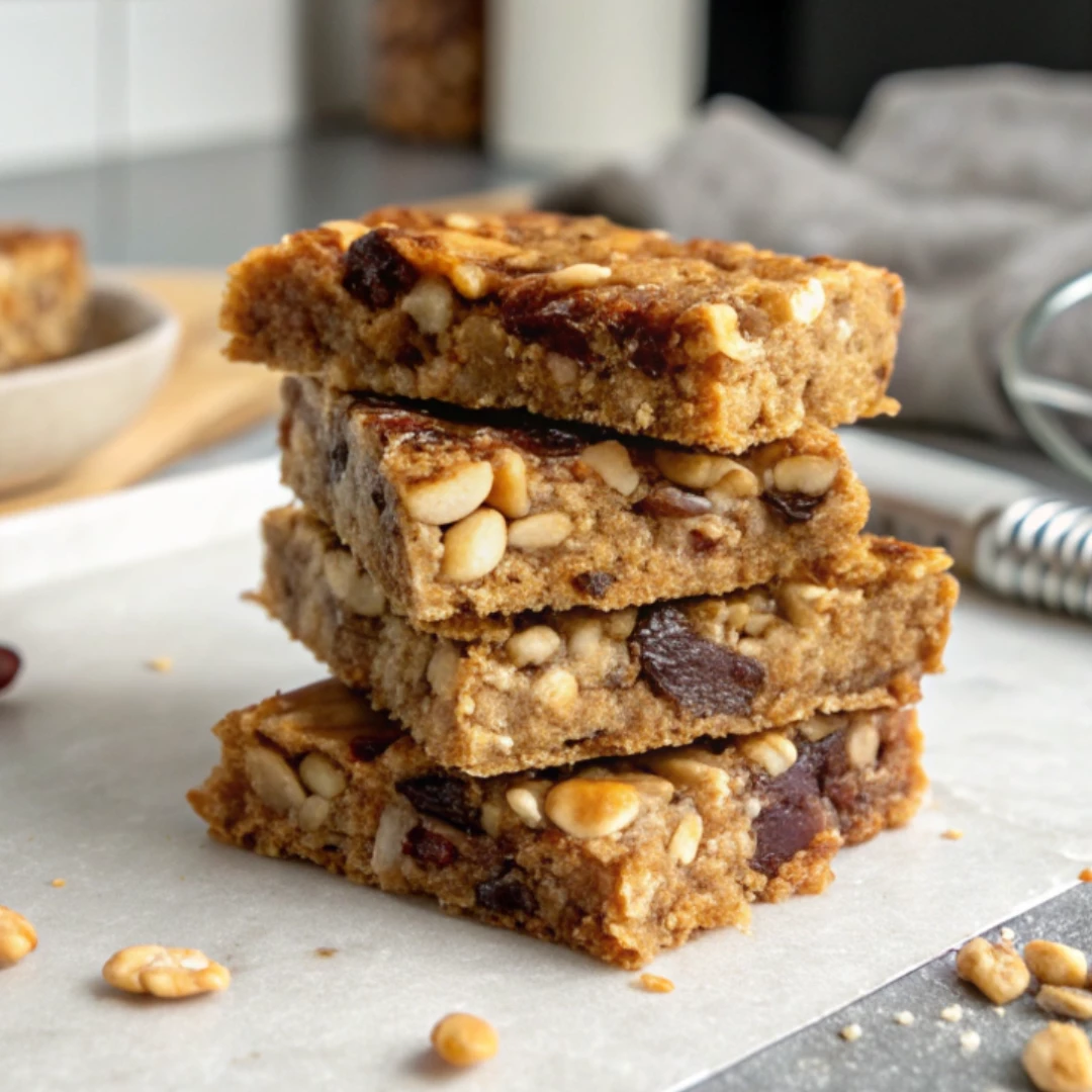 Fruit Granola Bars Recipe with oats and dried fruit