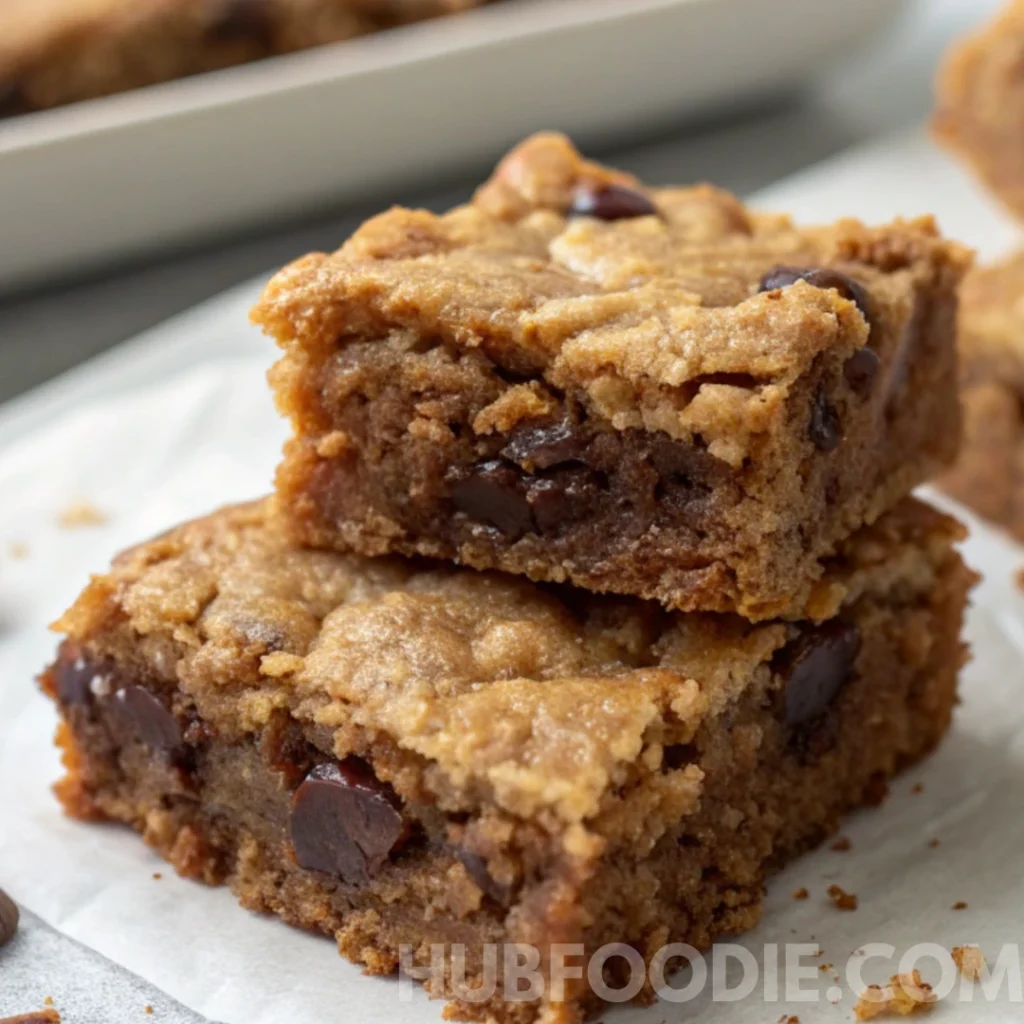 Homemade Gluten Free Granola Bars 15 homemade gluten free granola bars with dark chocolate chips stacked on parchment