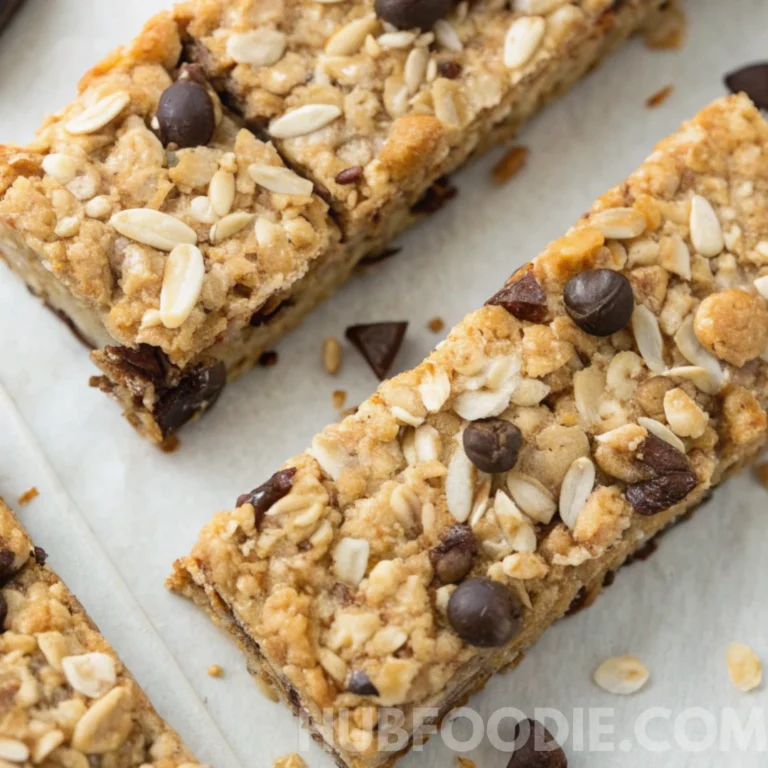 Nut free granola bars with chocolate chips and oats on parchment paper
