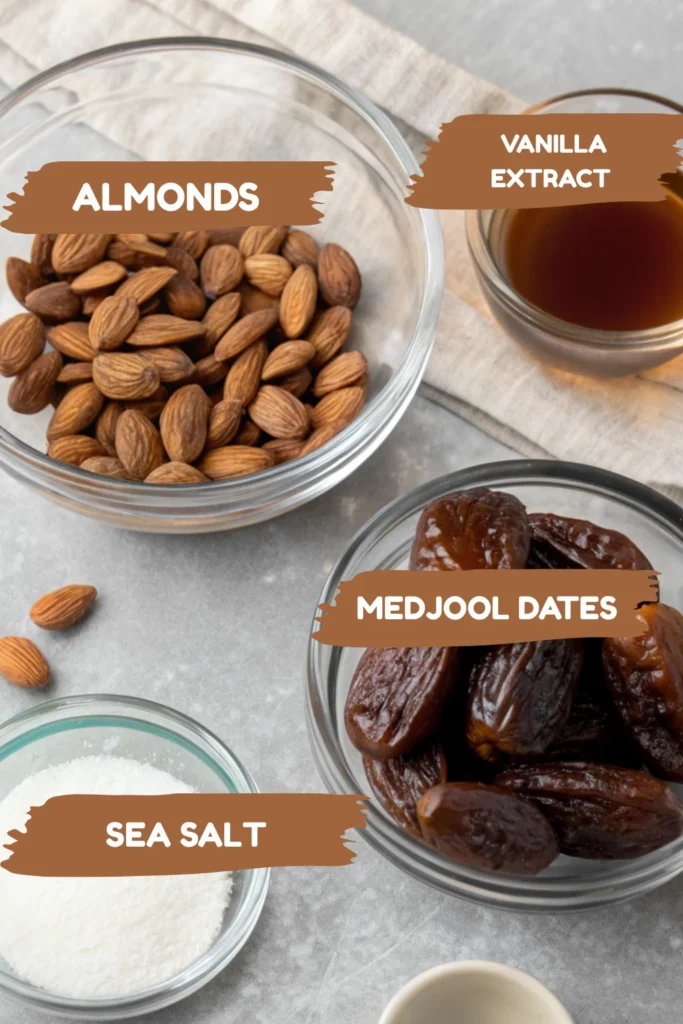 Raw Vegan Matcha Cheesecake Recipe 17 Almonds, dates, vanilla extract, sea salt for raw vegan matcha cheesecake crust