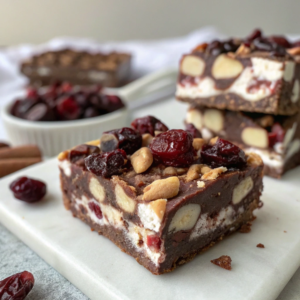 Rocky Road Ice Cream Cake 15 Rocky road ice cream cake with cranberry topping
